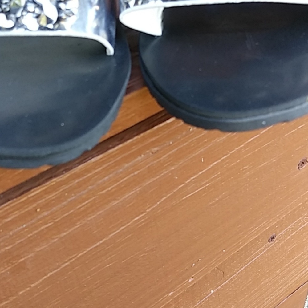 Black Sequin Slides Sandals Size 10 Y2K - Picture 7 of 14